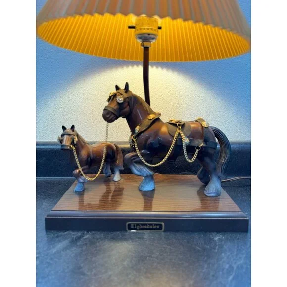 Clydesdale Table Lamp With Clydesdales Sticker 16” Gilbert Products Horse Pony - Picture 2 of 11